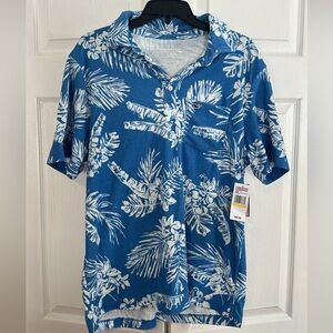 Vineyard Vines Blue and White Tropical Men's Shirt